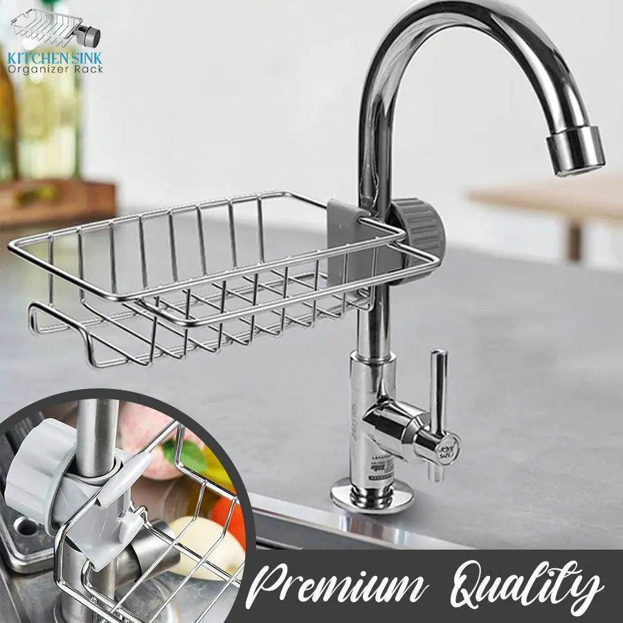 "Organize your kitchen with our versatile sink rack."