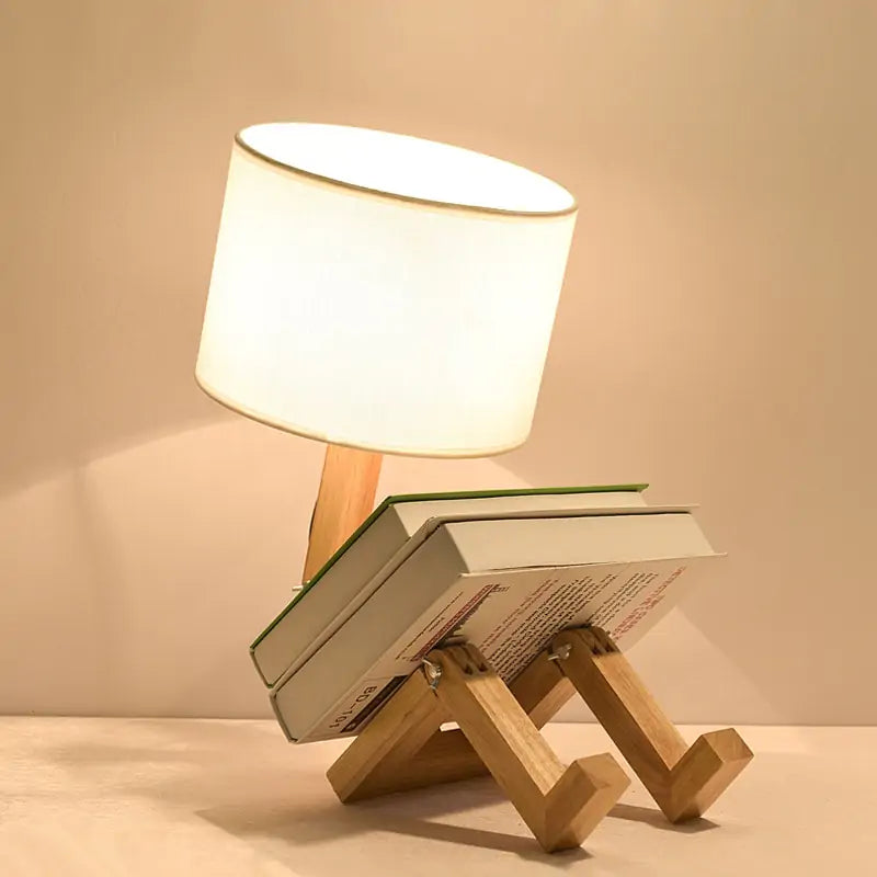 "Robot Shape Table Lamp: Futuristic lighting design."