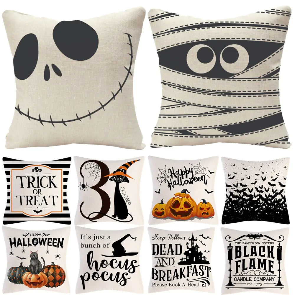 "Halloween Cushion Cover: Spooky decoration upgrade."