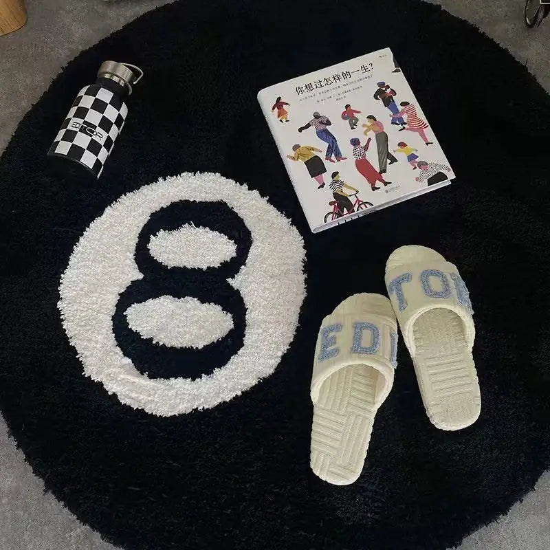 "Unique 8 Ball Rug --- Add Character to Any Space"