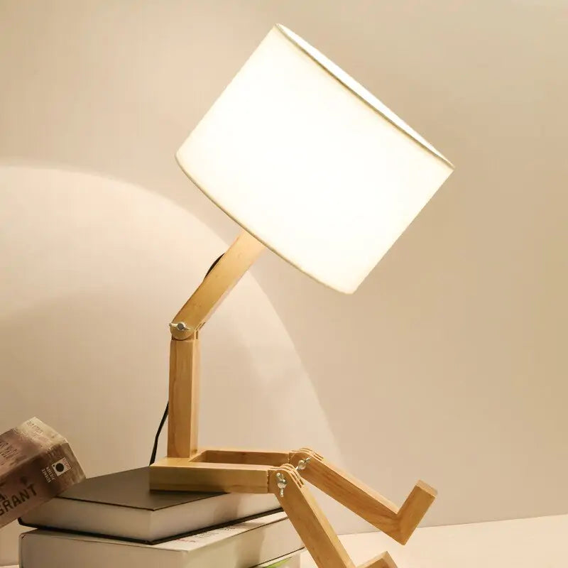 "Robot Shape Table Lamp: Futuristic lighting design."